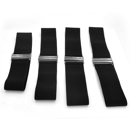 Black wide belt woman