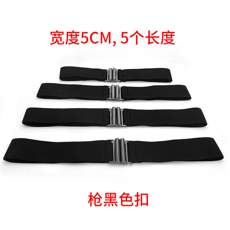 Black wide belt woman