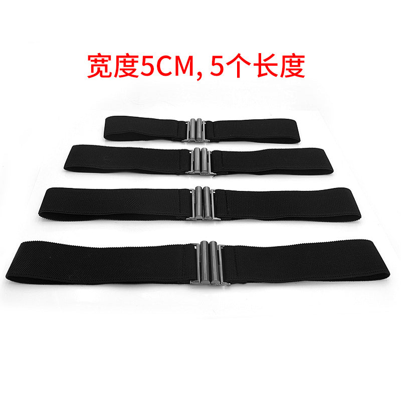 Black wide belt woman