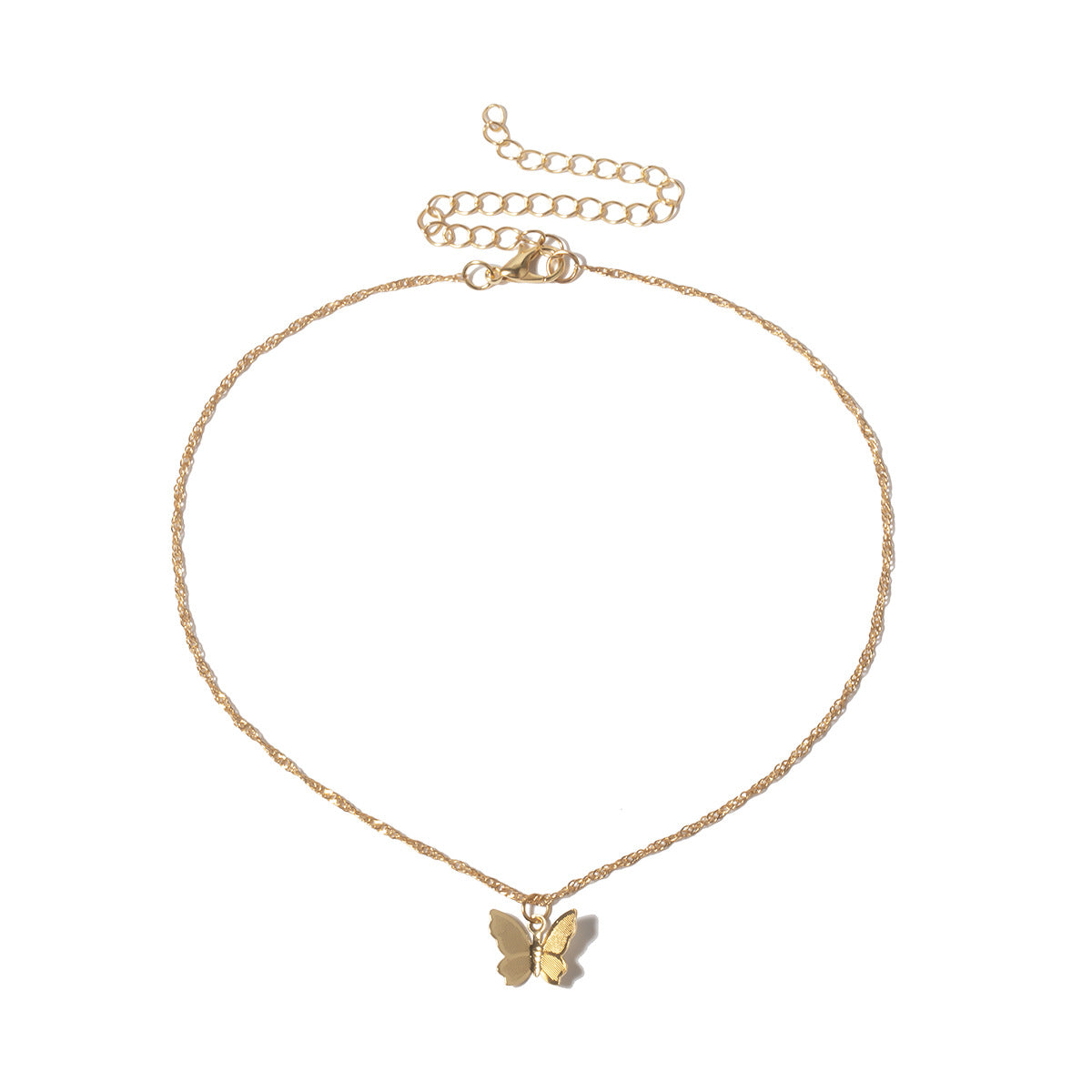 Collar versátil de moda de mariposa de una sola capa 