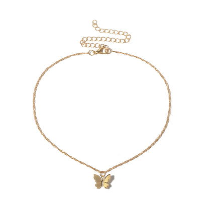 Collar versátil de moda de mariposa de una sola capa 