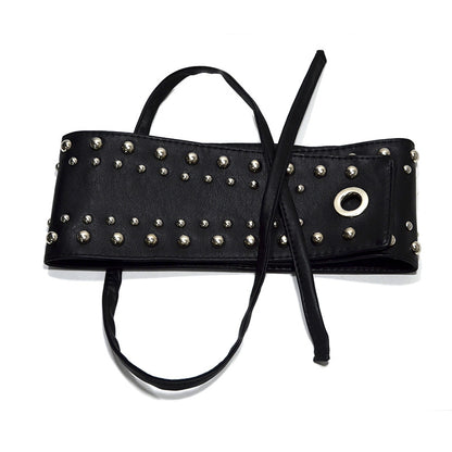 Punk rivet inlaid strap waist seal