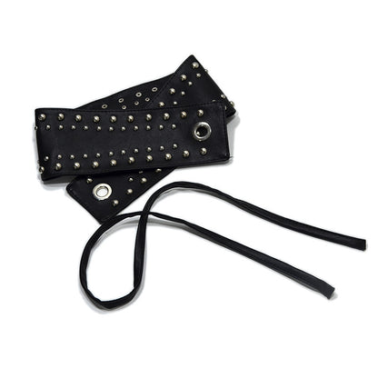 Punk rivet inlaid strap waist seal