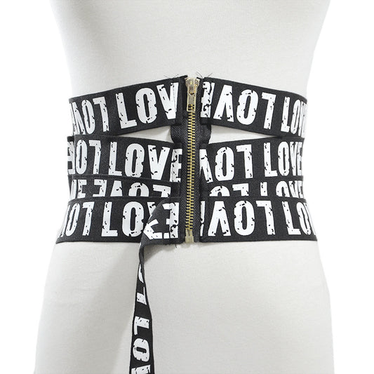 Printed elastic wide waist seal