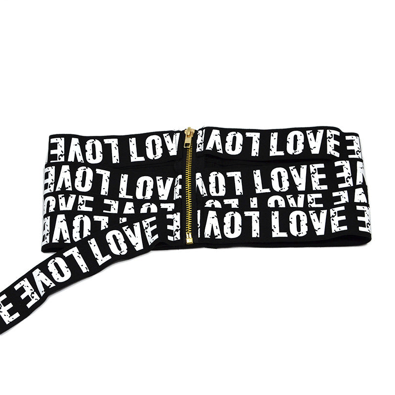 Printed elastic wide waist seal