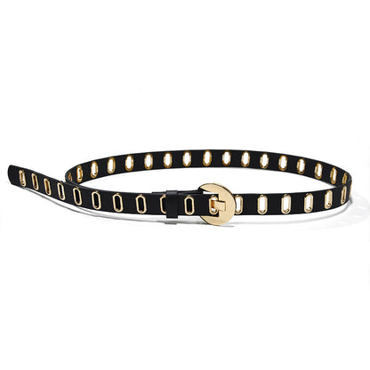 Perforated gas eye imitation leather decorative belt