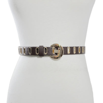 Perforated gas eye imitation leather decorative belt