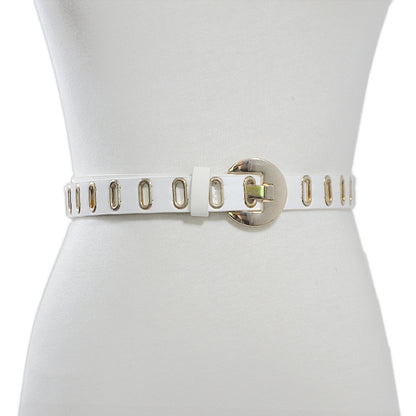 Perforated gas eye imitation leather decorative belt