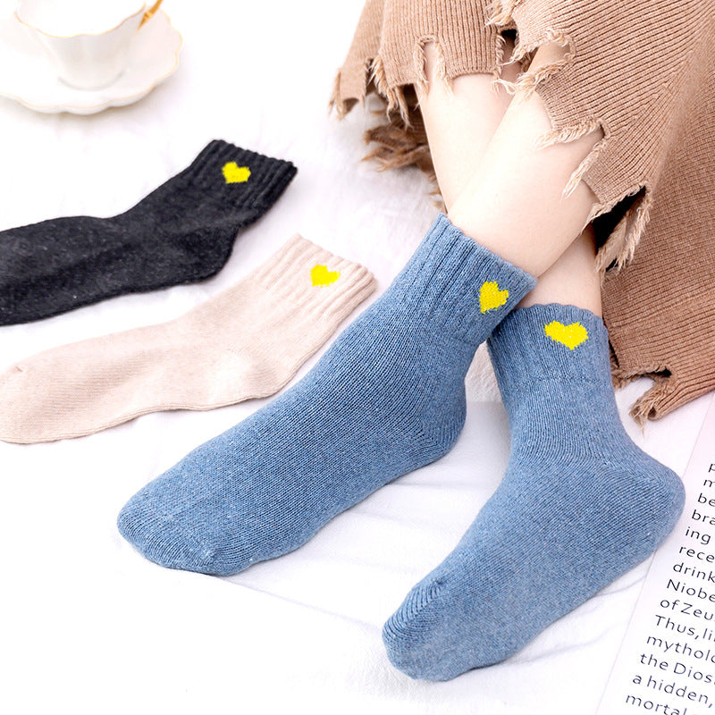 Autumn-Winter Knee-High Socks (Heart Pattern)