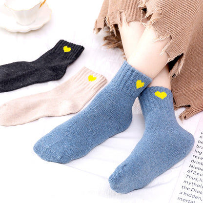 Autumn-Winter Knee-High Socks (Heart Pattern)