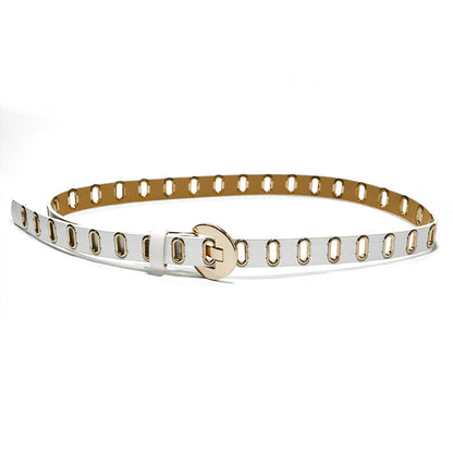 Perforated gas eye imitation leather decorative belt