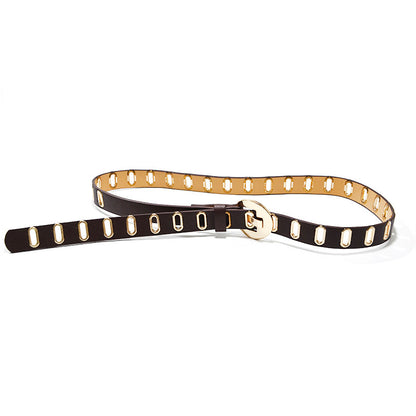 Perforated gas eye imitation leather decorative belt