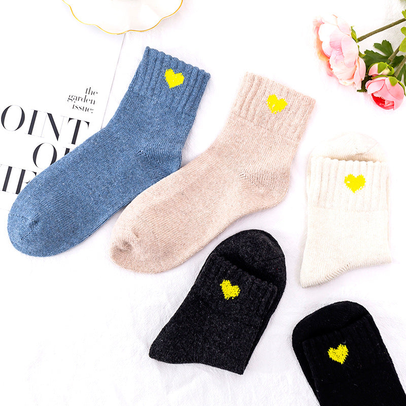 Autumn-Winter Knee-High Socks (Heart Pattern)