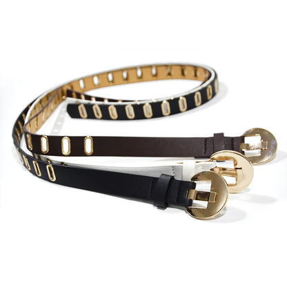 Perforated gas eye imitation leather decorative belt