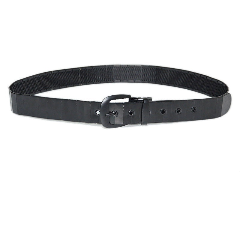Glossy all-metal belt