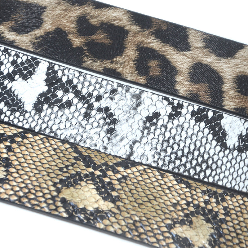 Rhinestone generous buckle wide belt