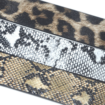 Rhinestone generous buckle wide belt