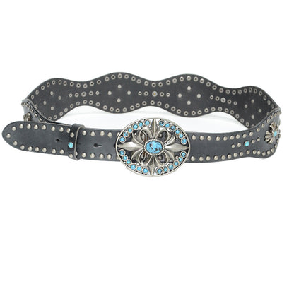 Real cowhide belt rivet inlay