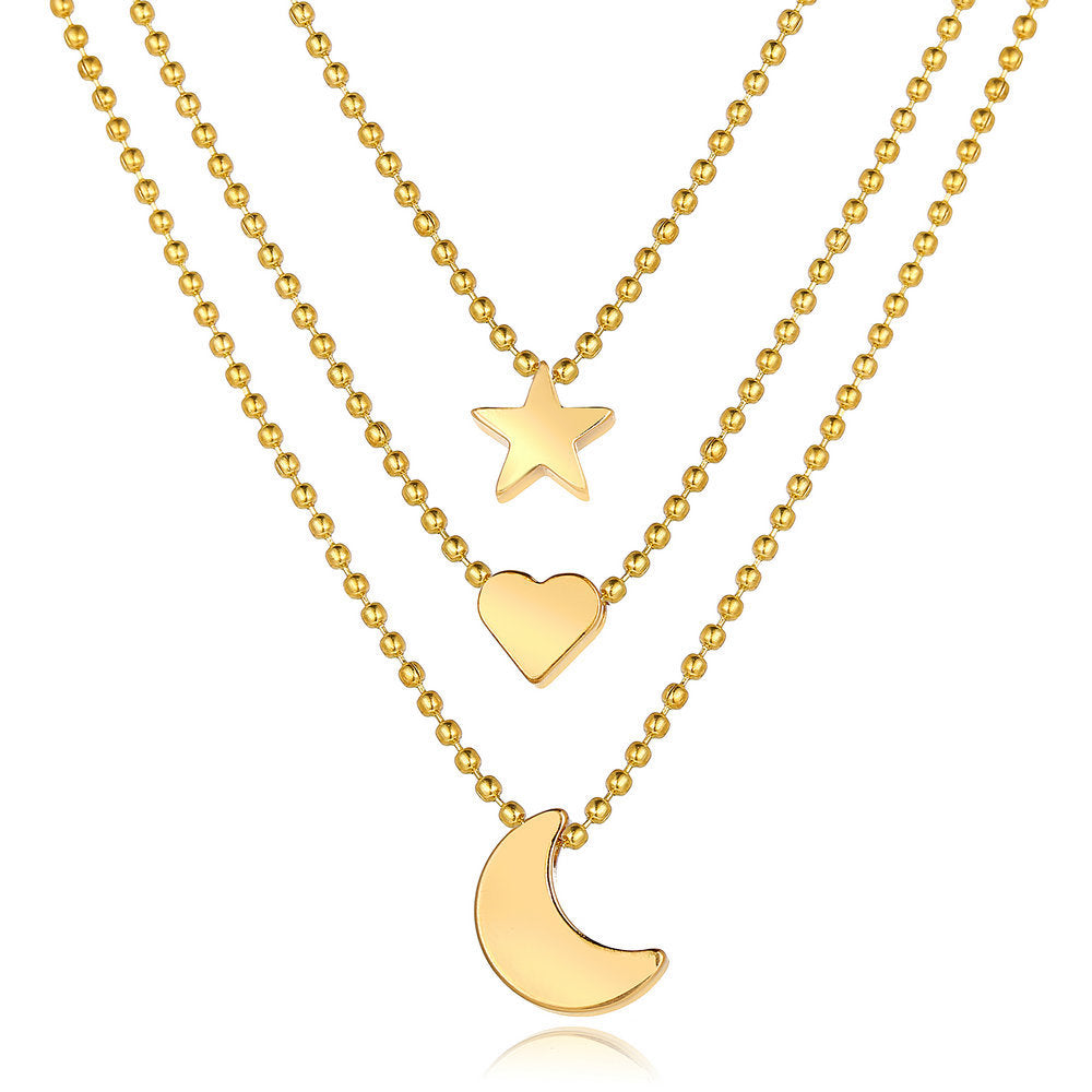 Star Moon Love Pendant Necklace