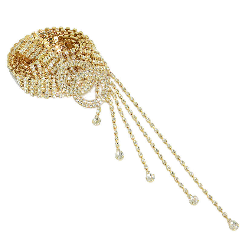 Full Rhinestone Tassel Belt