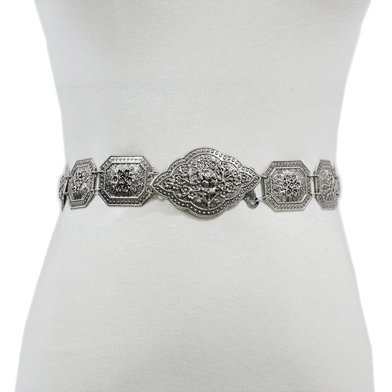 Punk metal sheet waist chain female