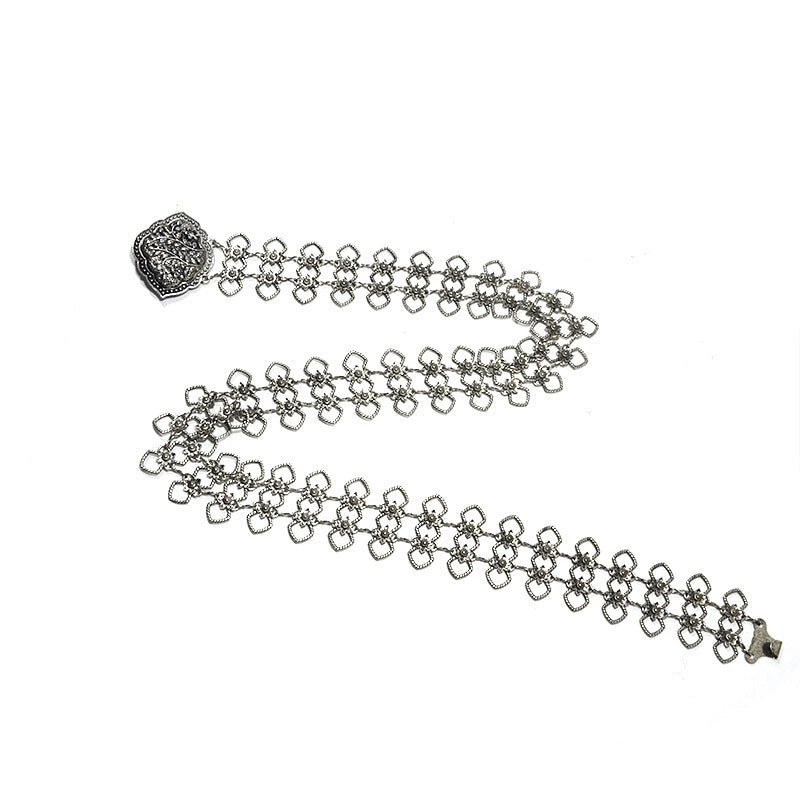 Punk metal sheet waist chain female