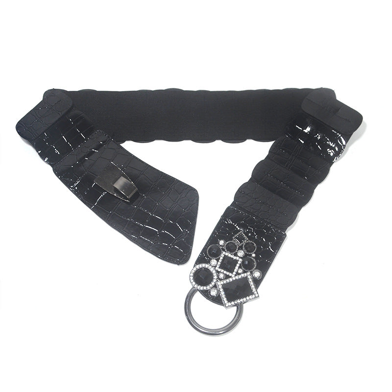 Belt Rhinestone inlaid buckle waist seal