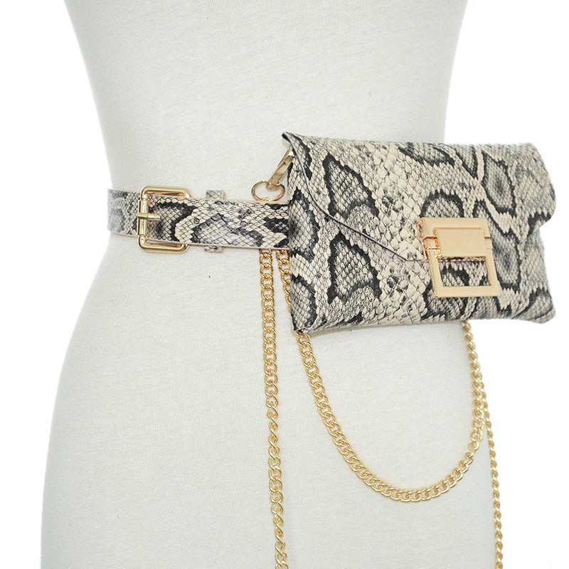 Snake pattern wallet, mobile phone bag, belt.