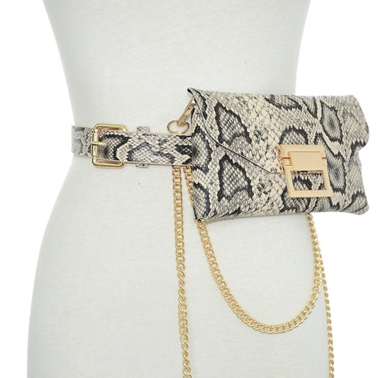 Snake pattern wallet, mobile phone bag, belt.
