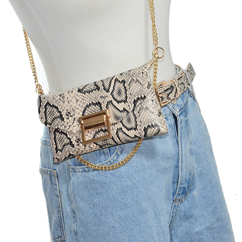 Snake pattern wallet, mobile phone bag, belt.