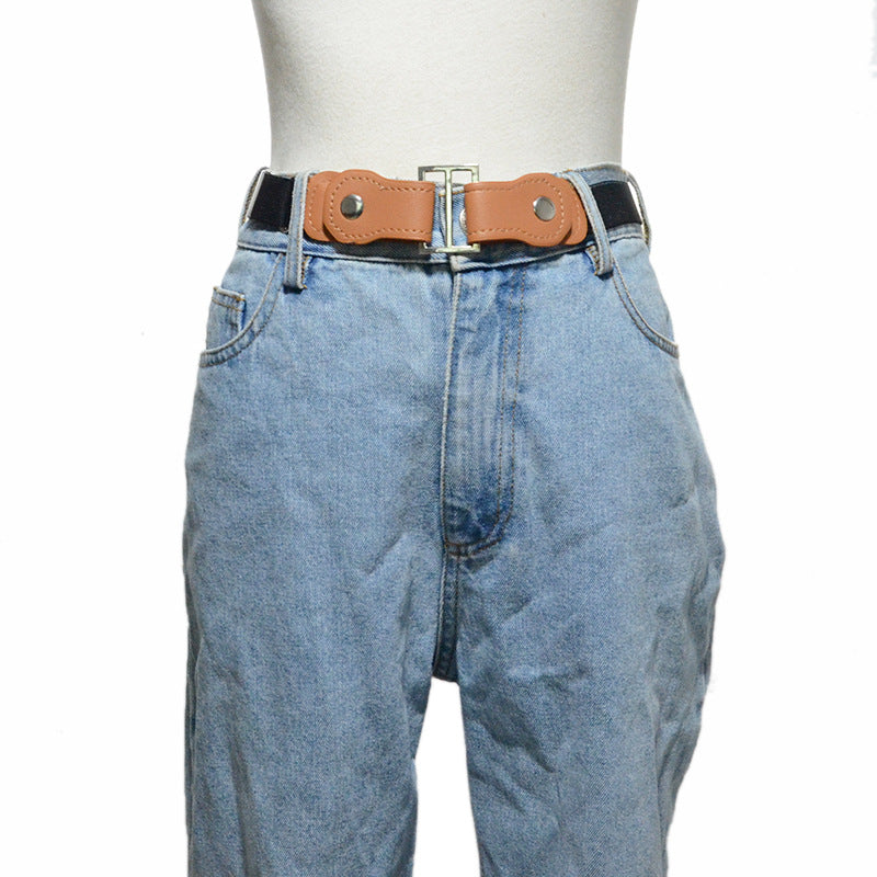 Elastic elastic band slim waist seal with jeans