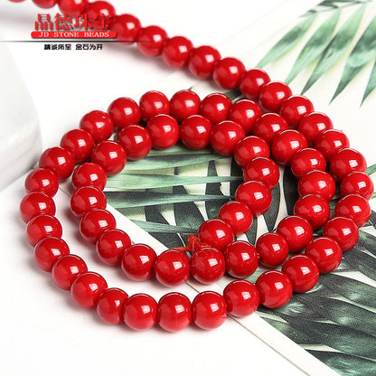 Perlas sintéticas lacadas en rojo 