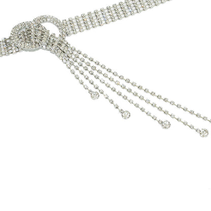 Full Rhinestone Tassel Belt