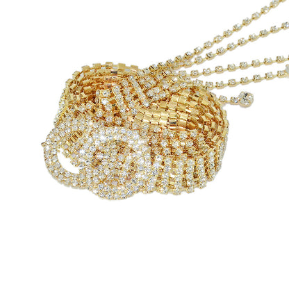 Full Rhinestone Tassel Belt