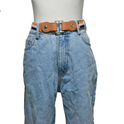 Elastic elastic band slim waist seal with jeans