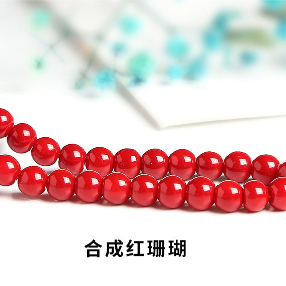 Perlas sintéticas lacadas en rojo 