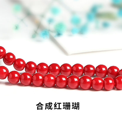 Perlas sintéticas lacadas en rojo 