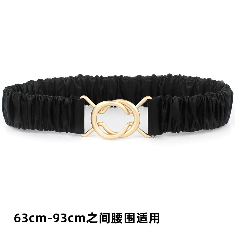 Black elastic decorative belt