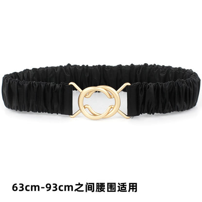 Black elastic decorative belt