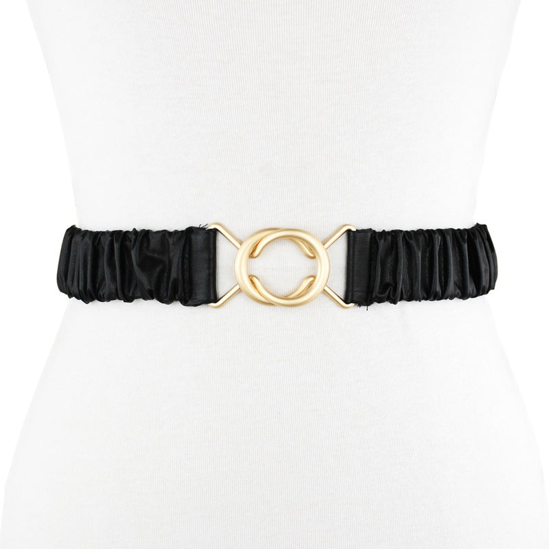 Black elastic decorative belt