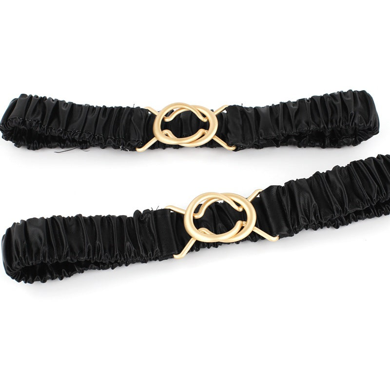 Black elastic decorative belt