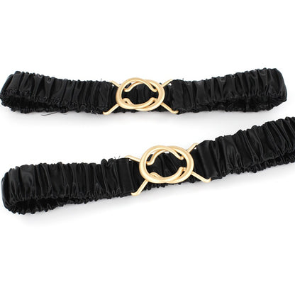 Black elastic decorative belt