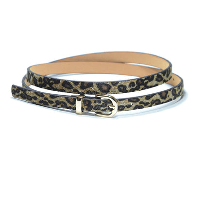 Horse hair suede pin buckle thin belt