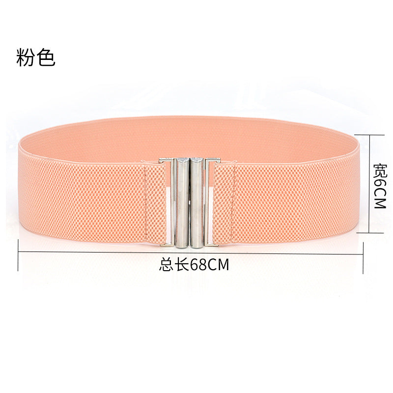 fashion Elastic belt silver buckle 6CM