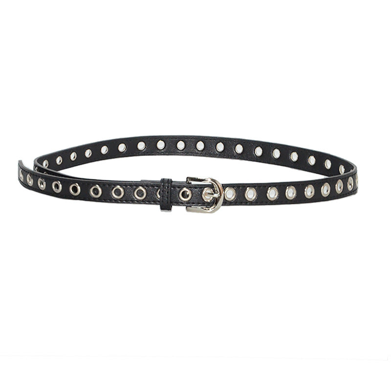 Faux leather pin buckle belt