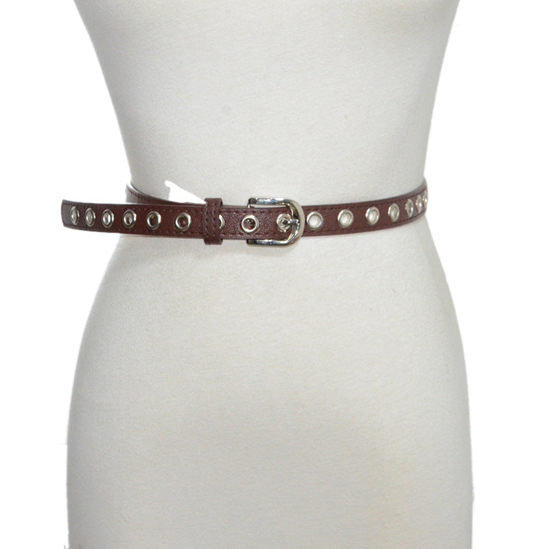 Faux leather pin buckle belt