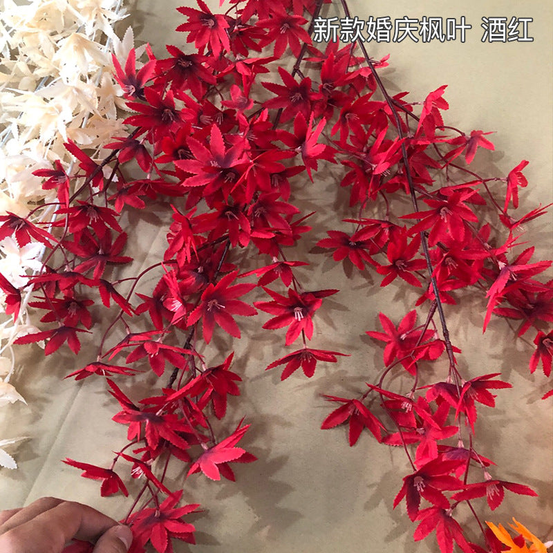 Background with decorative maple leaves