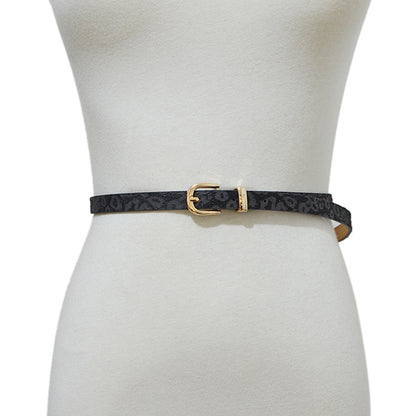 Horse hair suede pin buckle thin belt
