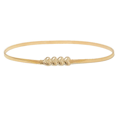 Heart buckle elastic metal waist chain