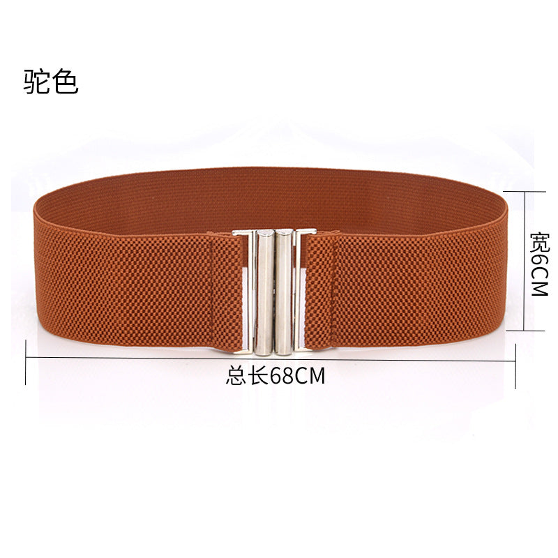 fashion Elastic belt silver buckle 6CM